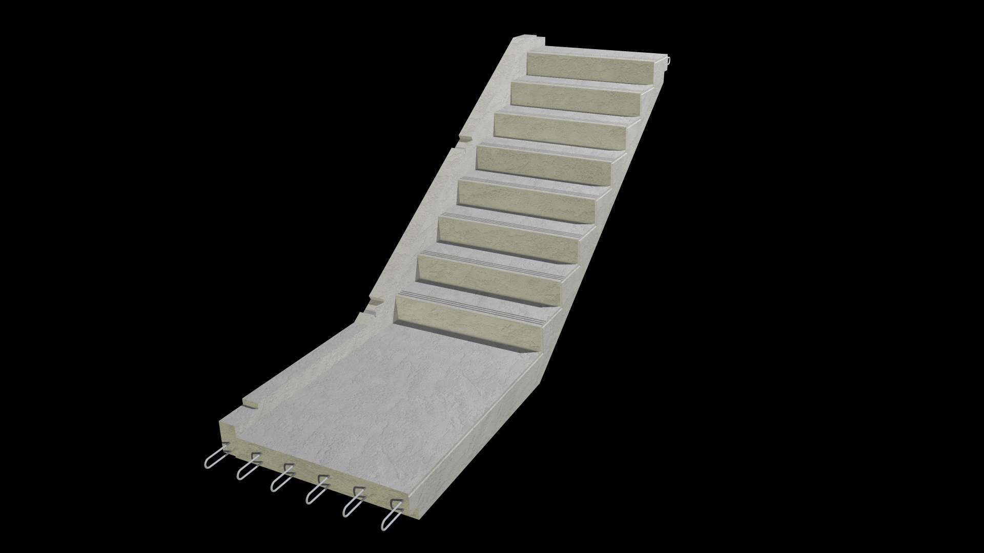 Stair Flight with Kerb and Landing